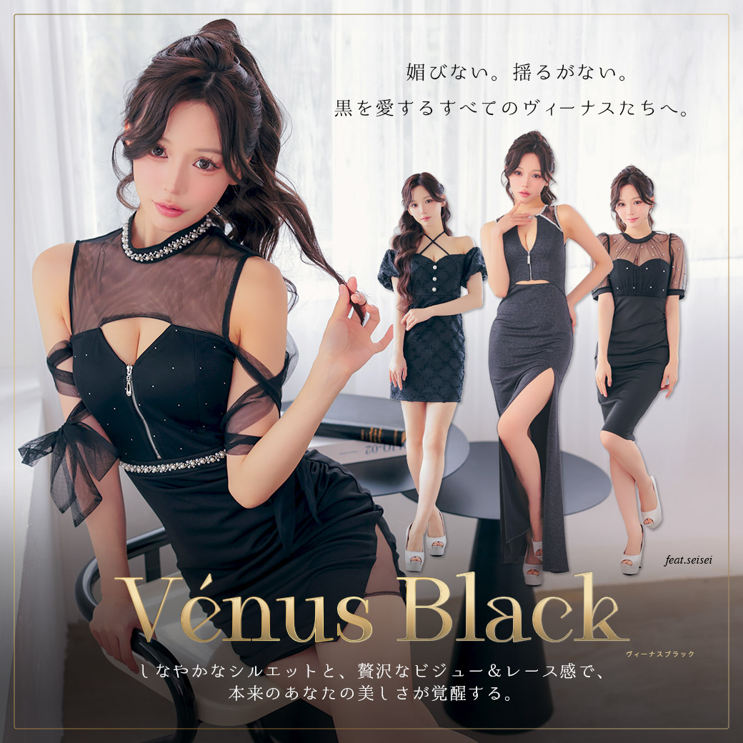 せいせいが着るブラックドレス