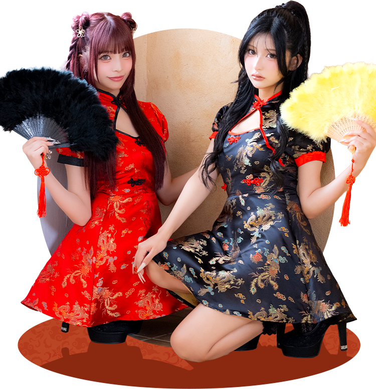 フレアチャイナドレスコスプレイメージ画像