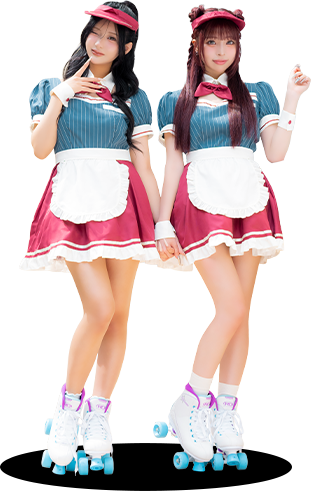 アメリカンレトロウェイトレスコスプレ全身画像