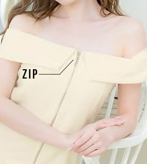 オフショルワンピースジップドレスディテール1