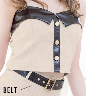 レザーセットアップドレスディテール1