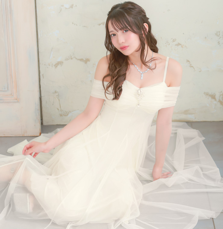 チュールフレアロングドレスイメージ画像