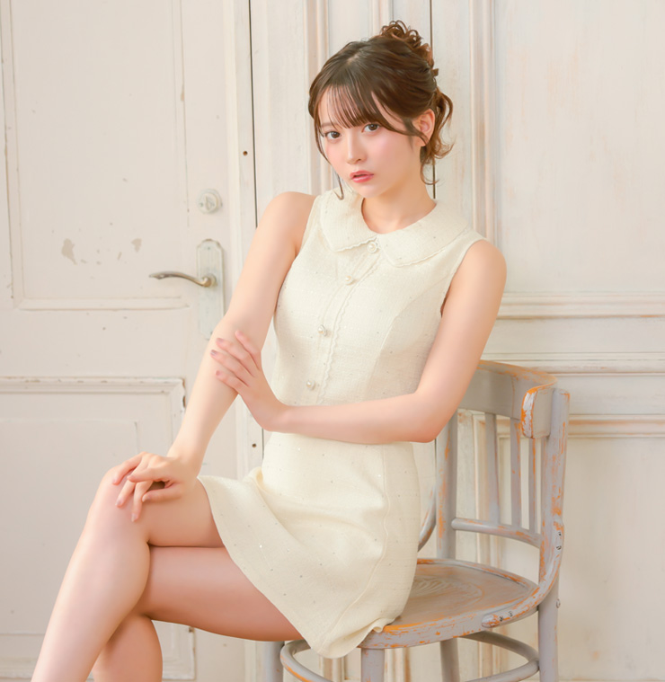 丸襟セットアップフレアドレスイメージ画像
