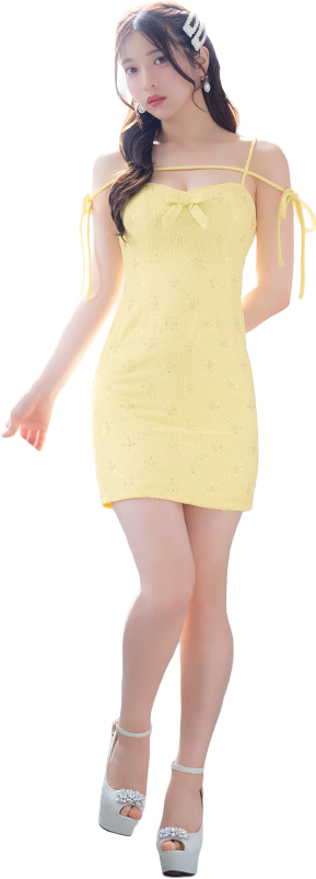 キャミソールコードデザインドレス全身画像