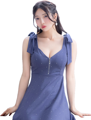 ジップショルダーリボンドレスイメージ画像