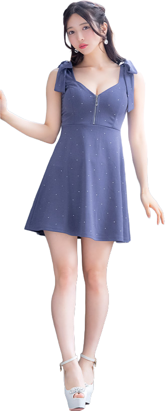 ジップショルダーリボンドレスイメージ画像