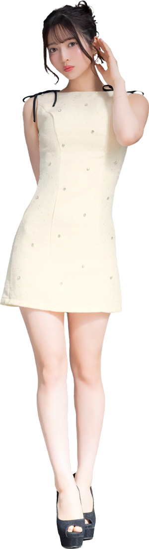 ノースリーブツイードドレス全身画像