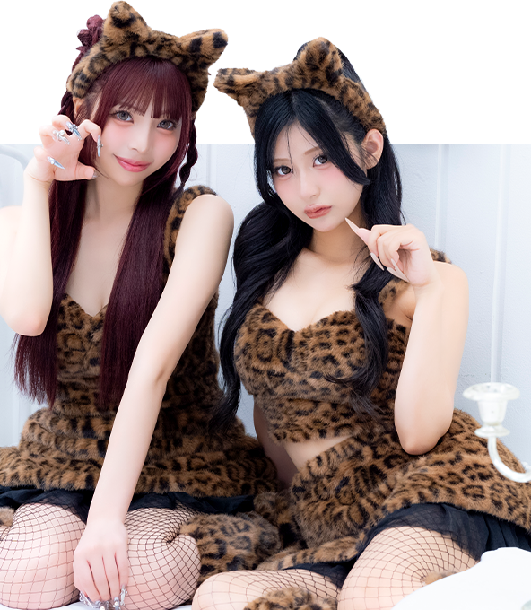 ヒョウ柄猫コスプレイメージ画像