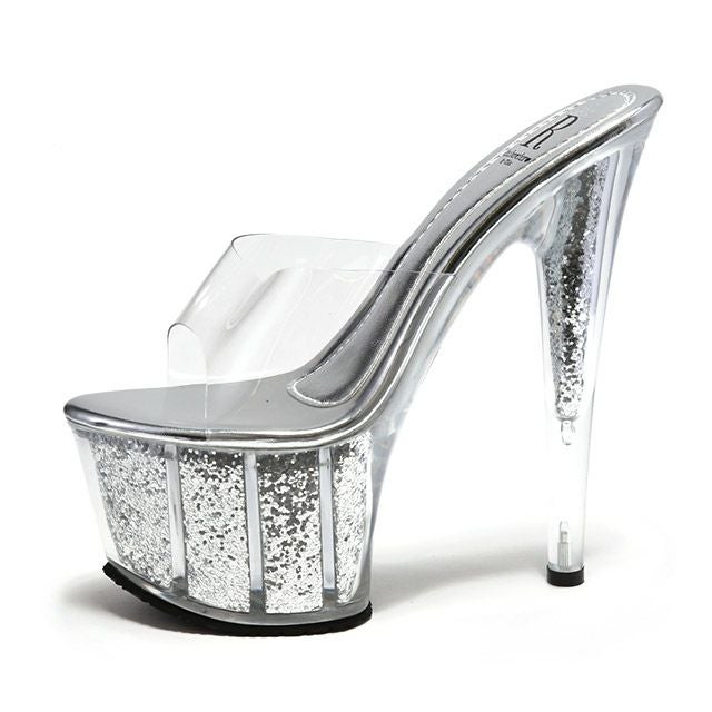 キャバヒール イメージ1 ラメインキラキラハイヒールクリアサンダル