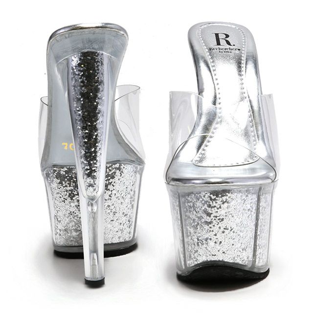 キャバヒール イメージ2 ラメインキラキラハイヒールクリアサンダル