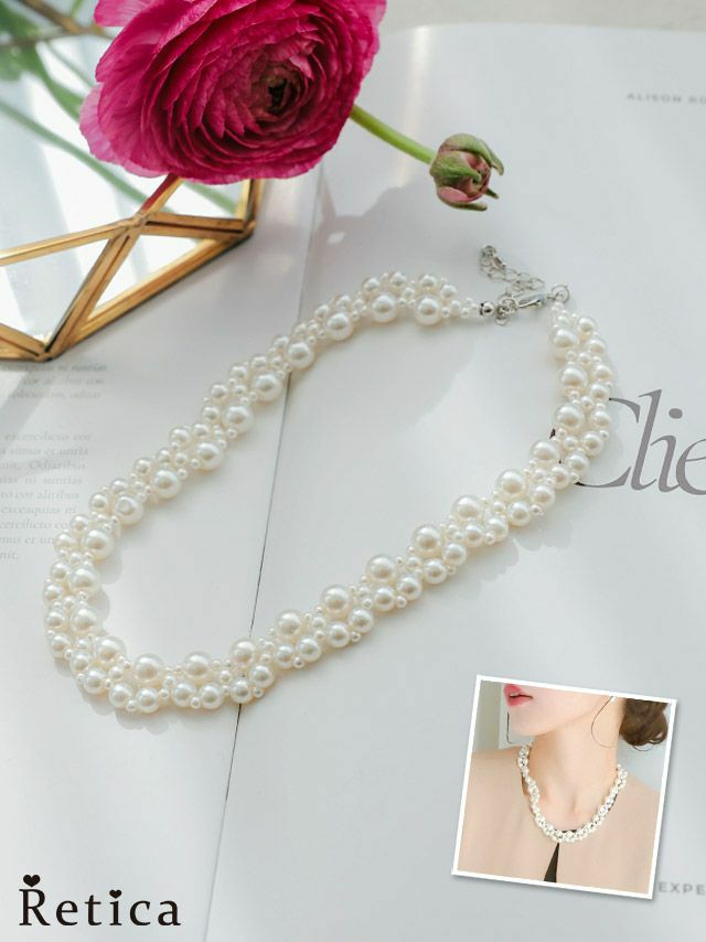 パール重ねネックレス