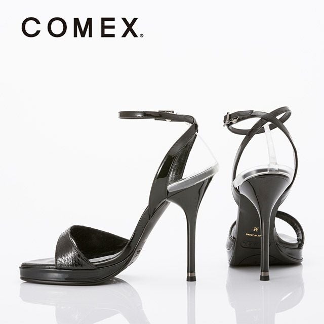 キャバヒール イメージ2 パイソン柄×レザーストラップサンダル