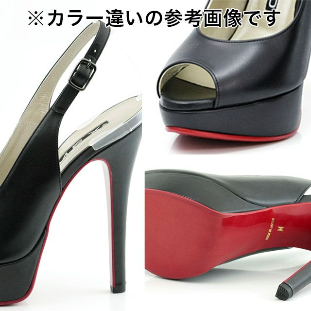 キャバヒール イメージ1 美フォルムレッドバックストラップハイヒールサンダル