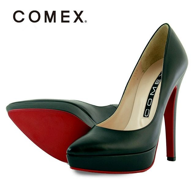 キャバヒール イメージ1 ワンカラーシンプルポインテッドトゥレザーパンプス