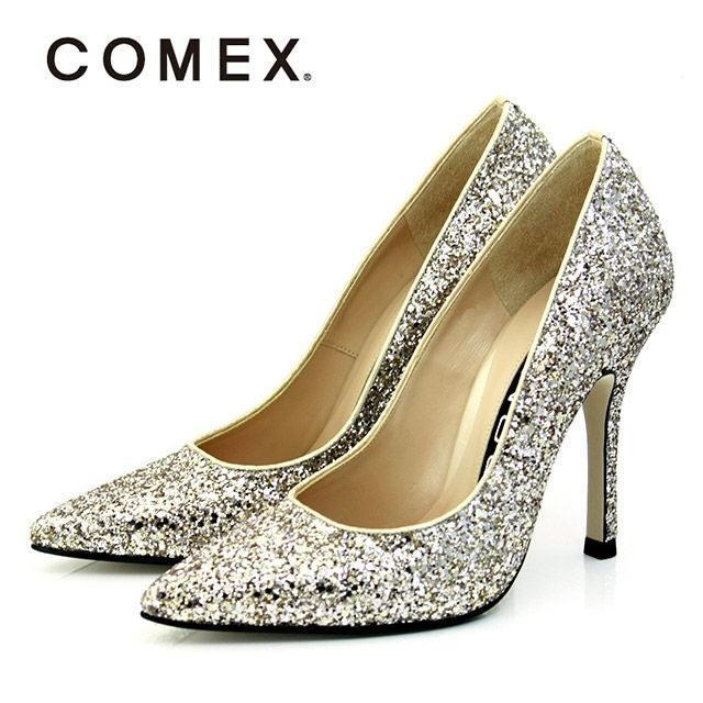 キャバヒール イメージ2 グリッターラメポインテッドトゥキラキラハイヒールパンプス