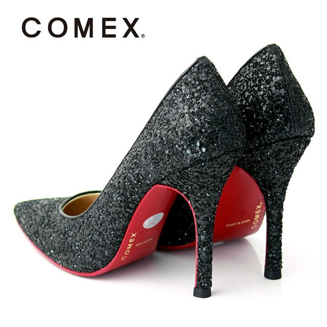 キャバヒール イメージ3 ブラックラメポインテッドトゥキラキラハイヒールパンプス