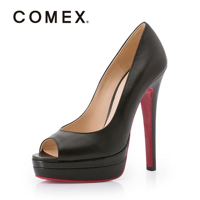 キャバヒール メイン画像 ワンカラーシンプルオープントゥハイヒールパンプス