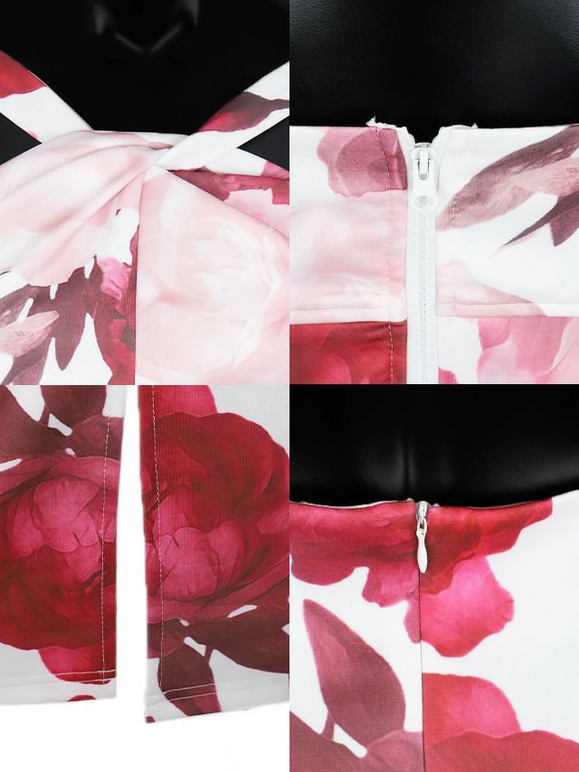 イメージ画像6 キャバドレス 激安 Tikaholic ティカホリック miho着用 フラワー プリント セットアップ タイト ミニドレス ホワイト ブラック Mサイズ キャバ ドレス aライン フレアドレス ナイトドレス キャバ嬢 キャバクラ ラウンジ スナック 白 黒 安い 通販