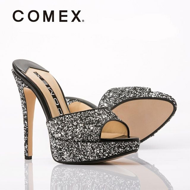 キャバヒール イメージ3 グリッターキラキラハイヒールサンダル