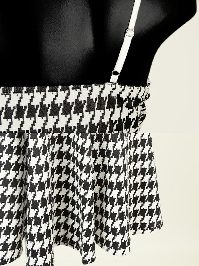 イメージ画像8 キャバドレス 安い Tika ティカ 綾野あすか着用 千鳥格子柄 キャミ フレア ミニドレス S?XXXLサイズ キャバ ドレス 大きいサイズ aライン フレアドレス ミニ 膝丈 可愛い 通販