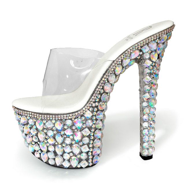 キャバヒール イメージ1 ビジューストーンソール厚底クリアキラキラハイヒールサンダル