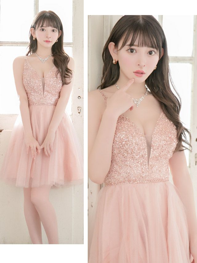 イメージ画像2 Tika XXS?Sサイズ LA直輸入 LAインポートドレス 黒崎みさ着用  キラキラスパンコールビーズフレアAラインミニドレス 4サイズ展開 /レディース/キャバドレス【キャバ嬢 キャバクラ キャバドレス ドレス ラウンジ スナック ナイトワーク お水】