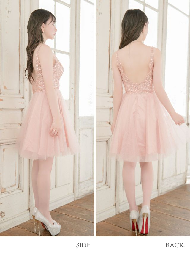 イメージ画像5 Tika XXS?Sサイズ LA直輸入 LAインポートドレス 黒崎みさ着用  キラキラスパンコールビーズフレアAラインミニドレス 4サイズ展開 /レディース/キャバドレス【キャバ嬢 キャバクラ キャバドレス ドレス ラウンジ スナック ナイトワーク お水】