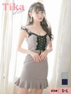 メイン画像 Tika S?/Lサイズ 黒崎みさ着用 編み上げフリルレースマーメイドラインミニドレス  3サイズ展開 /レディース/キャバドレス【キャバ嬢 キャバクラ キャバドレス ドレス ラウンジ スナック ナイトワーク お水】