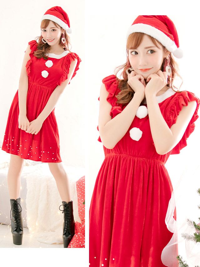 イメージ画像2 フリルスリーブデザインパール付きガーリー