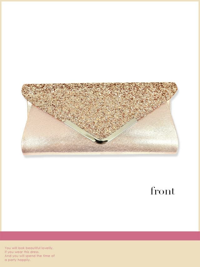 バッグ ミニバッグ クラッチバッグ ショルダーバッグ シンプル キャババッグ Tika ティカ グリッターラメ切り替えフレームデザイン2wayミニバッグ