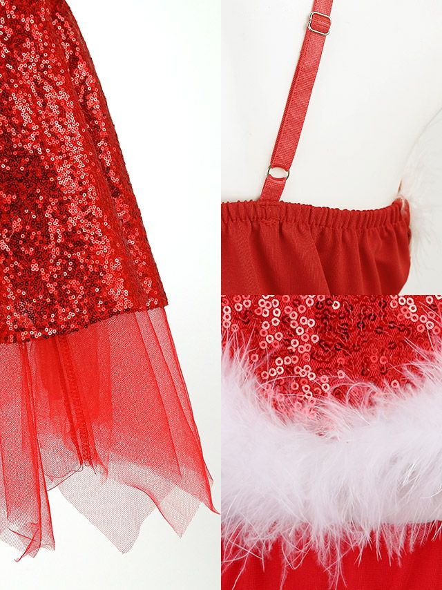 サンタ コスプレ サンタコスチューム 衣装 仮装 可愛い セクシー サンタクロース Tika ティカ キラキラスパンコールセパレートサンタコスチュームセット