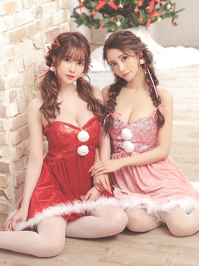 サンタ コスプレ 衣装  仮装 コスチューム サンタクロース クリスマス Tika ティカ キラキラスパンコール付きセクシーベアサンタコスチュームセット
