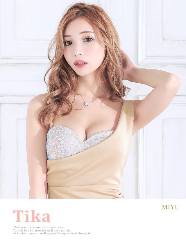キャバドレス ロングドレス ロング丈 マキシ丈 大きいサイズ タイト セクシー Tika ティカ キラキラスパンコール付きワンショルダータイトラップロングドレス