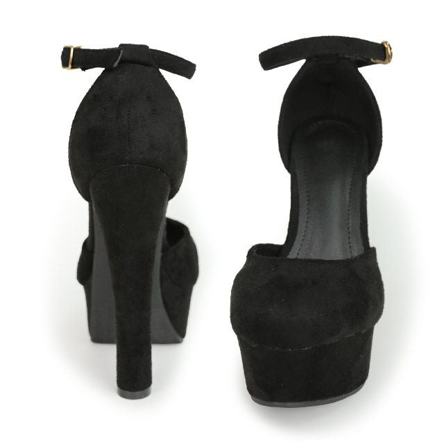 靴 パンプス 大きいサイズ 小さいサイズ スエード ハイヒール キャバクラ クラブ ラウンジ Tika ティカ アンクルストラップ付きセパレートパンプス