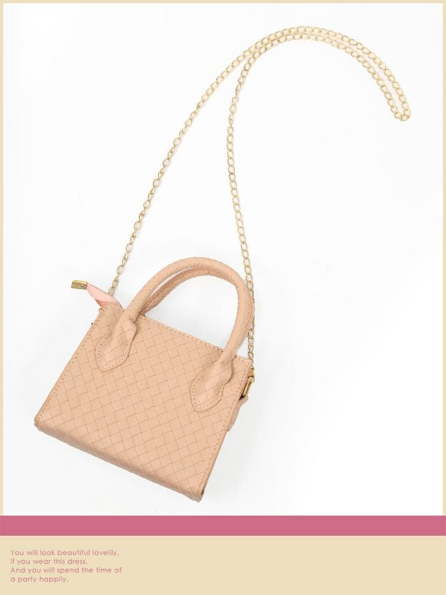 バッグ 鞄 ミニバッグ 小さめ ショルダーバッグ トートバッグ 結婚式 キャババッグ Tika ティカ ミニケース付き2Way編み込みミニハンドバッグ