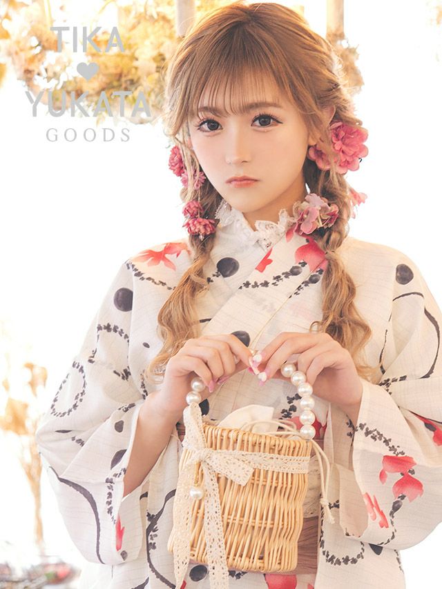 バッグ かごバッグ 鞄 浴衣バッグ 和装 和服 ミニバッグ ハンドバッグ Tika ティカ 選べるラウンド型&スクエア型レースリボン付きパールハンドルかごバッグ