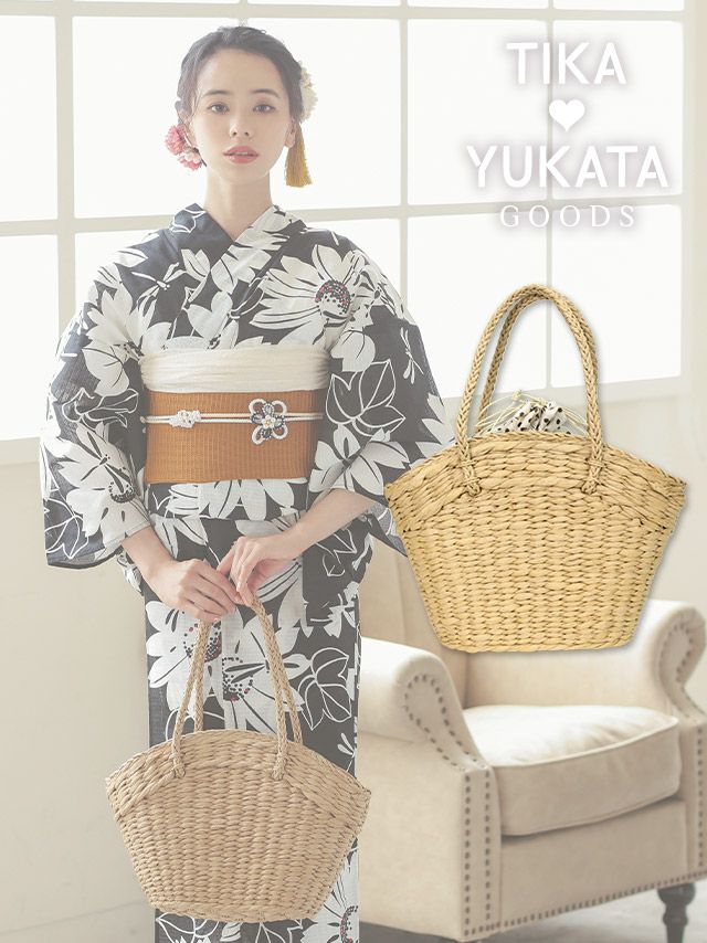 [浴衣小物] ドットバスケットかごバッグ