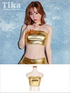 コスプレ トップス 単品 ベア ダンス 衣装 仮装 無地 ヒップホップ コスプレ 小物 メタリックチューブトップ