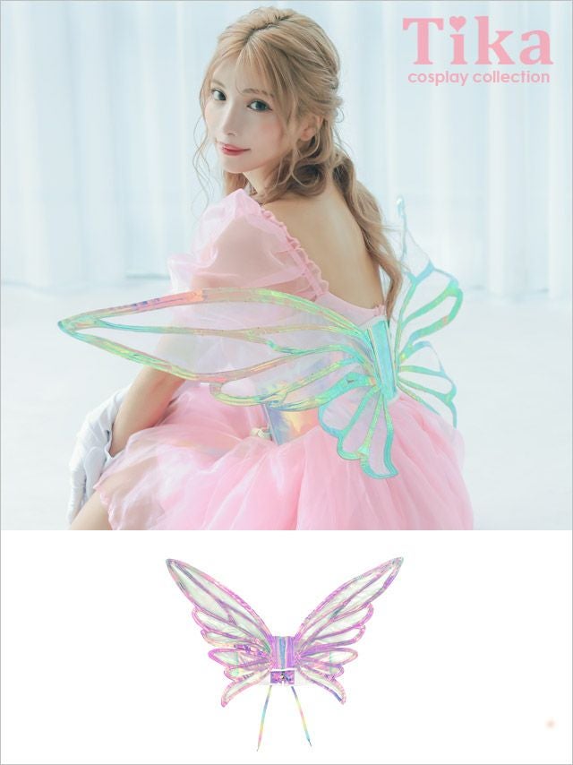 コスプレ 小物 グッズ 羽根 天使の羽 イベント ショー 仮装 コルセット風オーロラフェアリーウィング