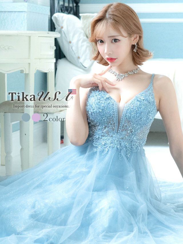 LA直輸入 キャミソールゴージャス刺繍ビジューラメチュールロングバースデードレス (XSサイズ Sサイズ) (明日花キララ キャバドレス着用)