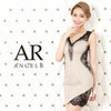Angel-R エンジェルアール 高級フラワーレース切替ビジューラインノースリーブタイトミニドレス