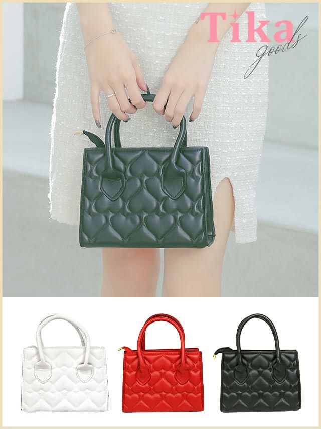 キャババッグ 鞄 バッグ 小さめ ショルダーバッグ Tika ティカ ハートモチーフ2Wayキルティングミニハンドバッグ