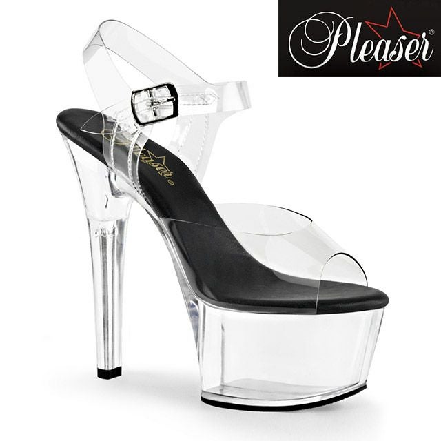 キャバサンダル プリーザー 厚底 ハイヒール 美脚 Tika ティカ オープントゥストラップクリアサンダル