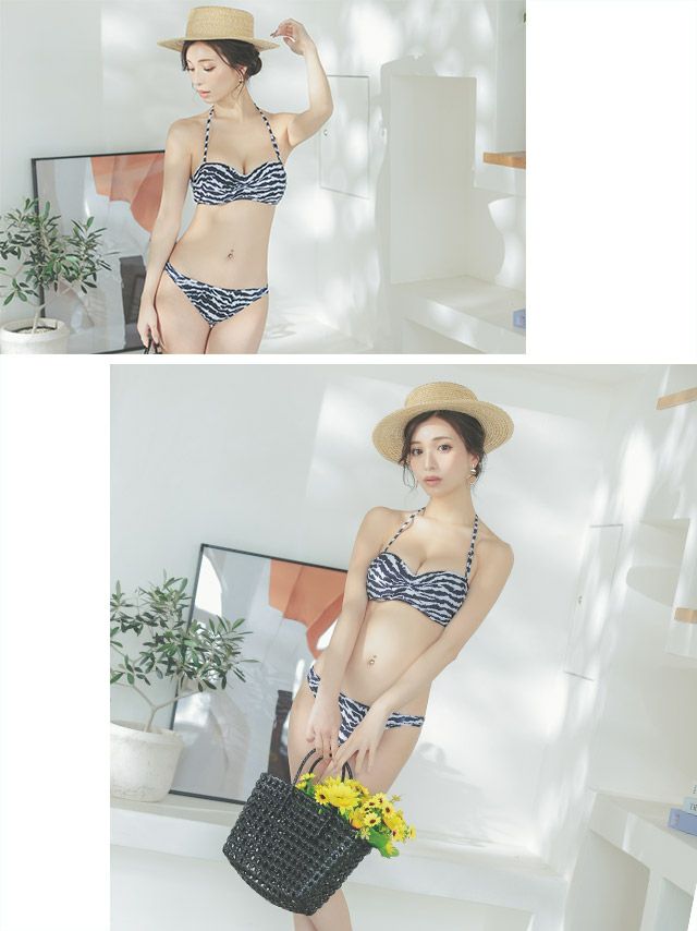 水着] ゼブラバンドゥセクシービキニ