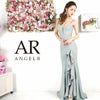 Angel-R エンジェルアール 高級ワンカラーグリッターラメバックレースアップフリルスリットドレープキャミソールタイトロングドレス