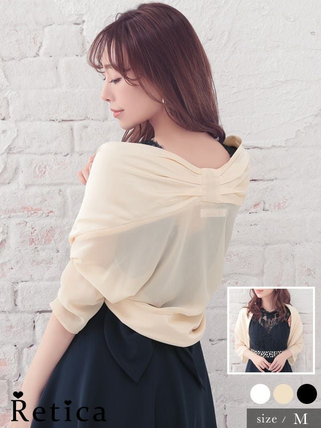 バックリボンシフォンショートボレロ