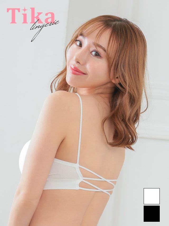 インナー ブラ チューブトップ ノンワイヤー ブラジャー カップ付き Tika ティカ バッククロスデザインチューブブラ