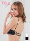 ブラ ブラトップ チューブトップ ノンワイヤー ブラジャー 無地 Tika ティカ カップ付きバッククロスコードチューブブラ