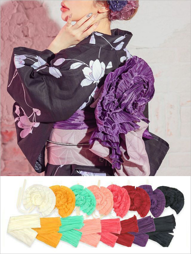 [浴衣小物] ゴージャス飾り作り兵児帯単品