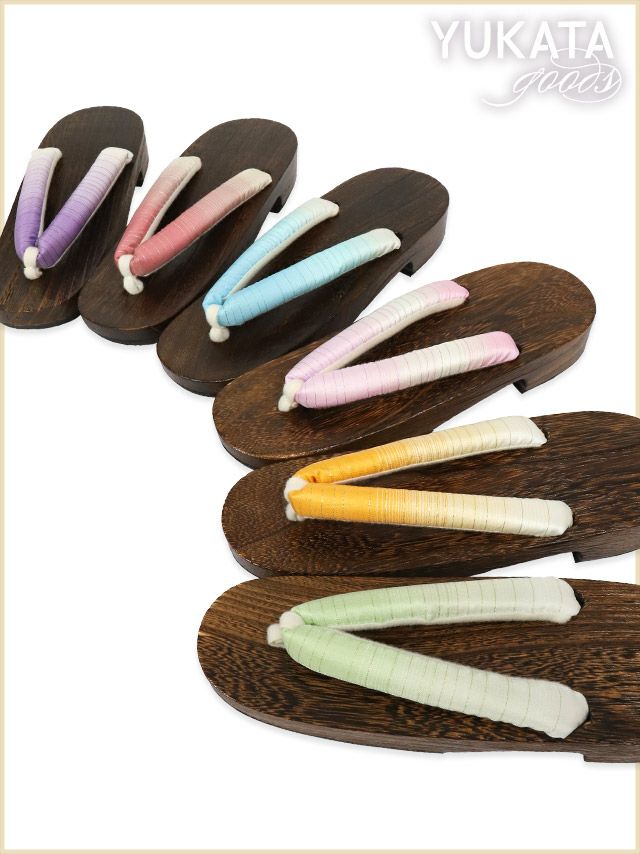 [浴衣小物] ラメ入りグラデーション焼き下駄単品